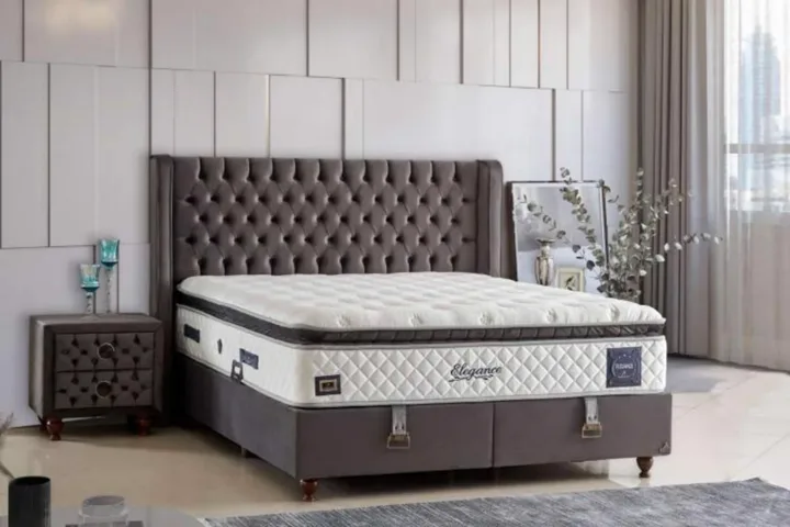 Elegance Padded 200x200 Double Mattress, Divan Base, Headboard Set CP1019