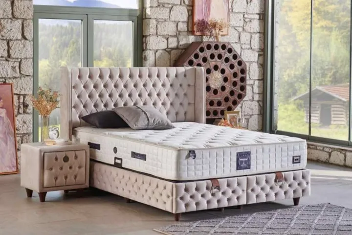 Kardelen Plus 90x190 Single Mattress, Divan Base, Headboard Set CP1018