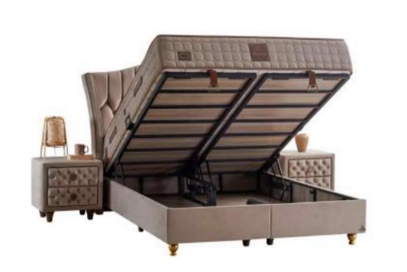 Prestige Plus 140x190 Double Mattress, Divan Base, Headboard Set CP1017