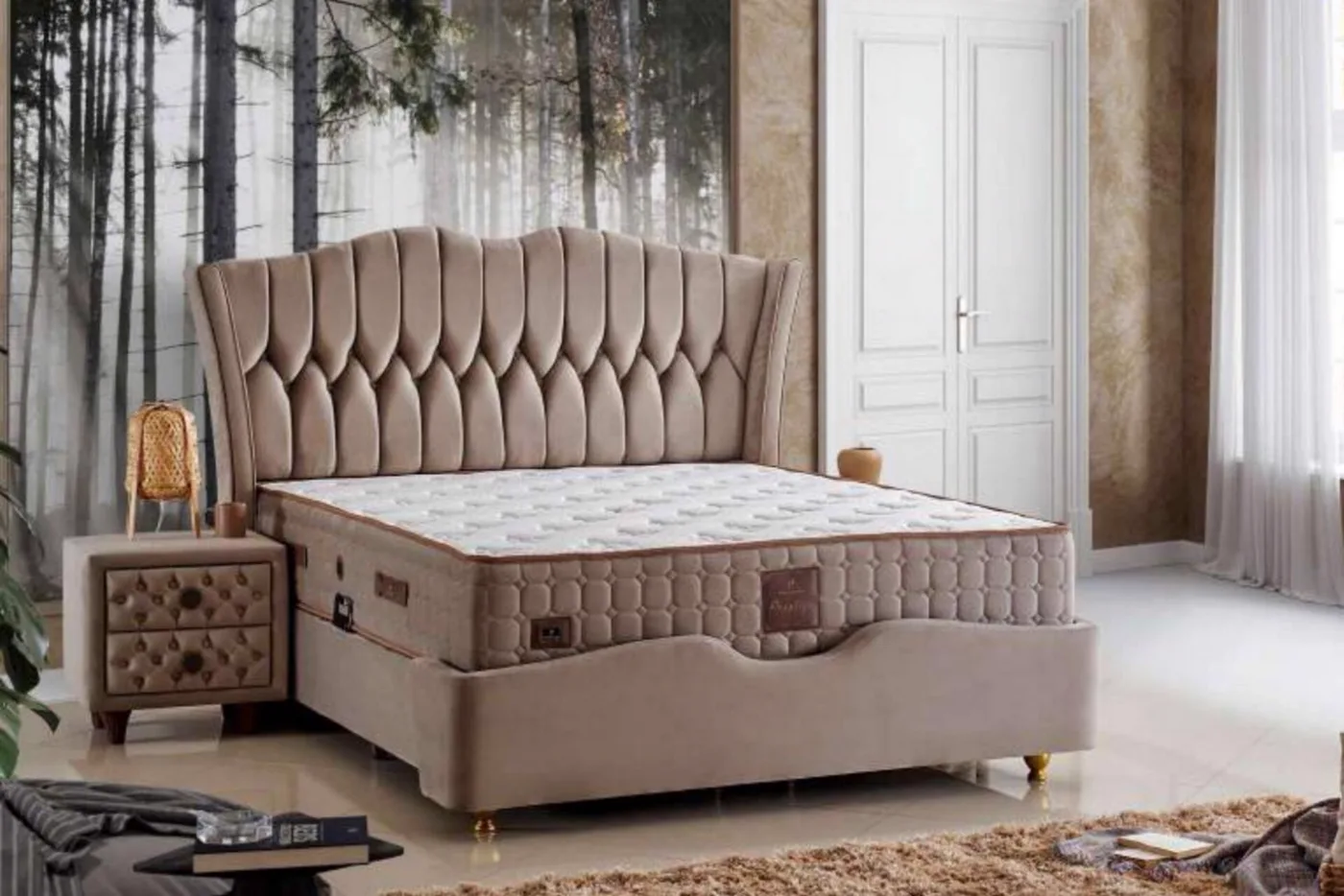 Prestige Plus 150x200 Double Mattress, Divan Base, Headboard Set CP1017