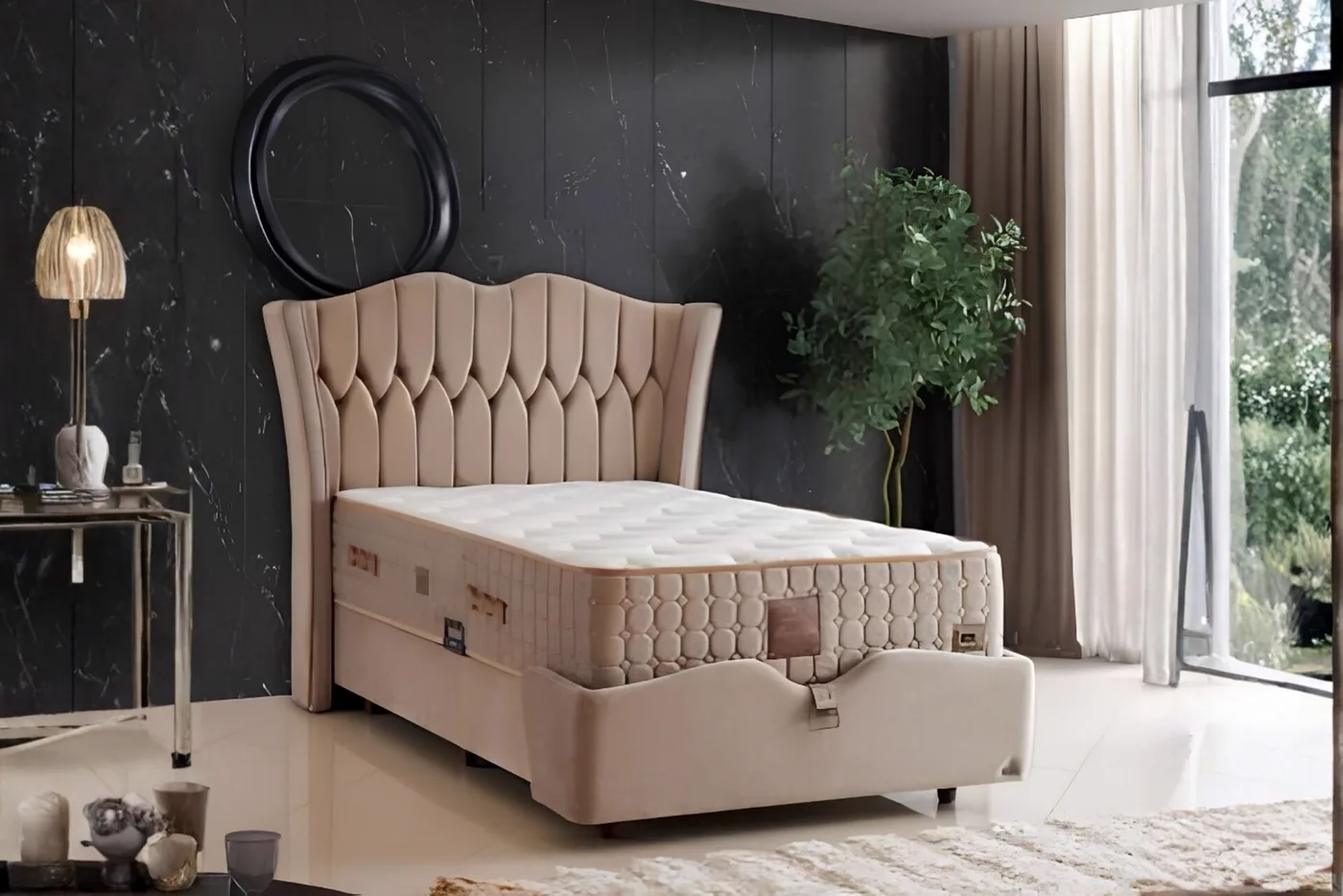 Prestige Plus 100x200 Single Mattress, Divan Base, Headboard Set CP1017