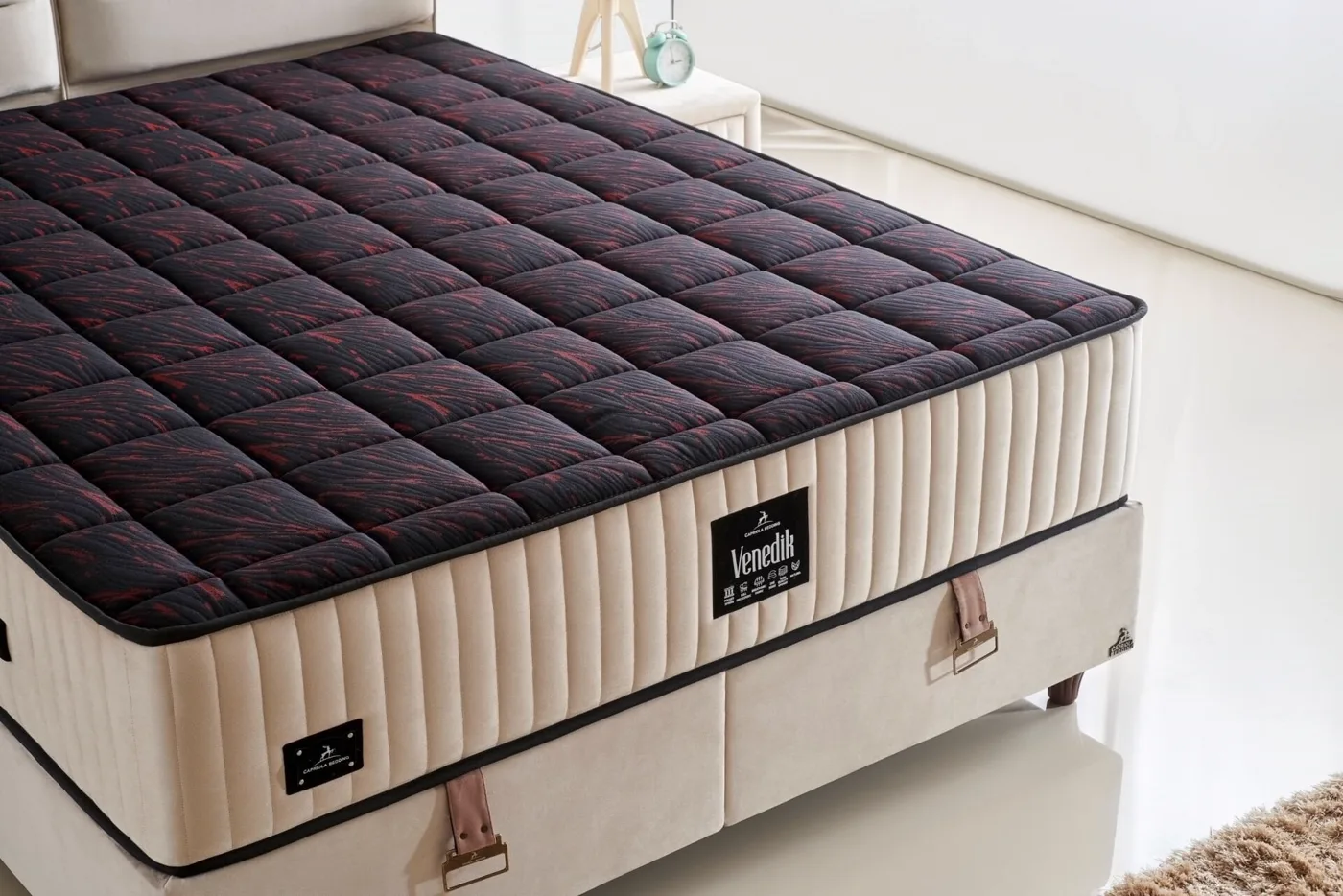 Venedik 140x190 Double Mattress, Divan Base, Headboard Set CP1015