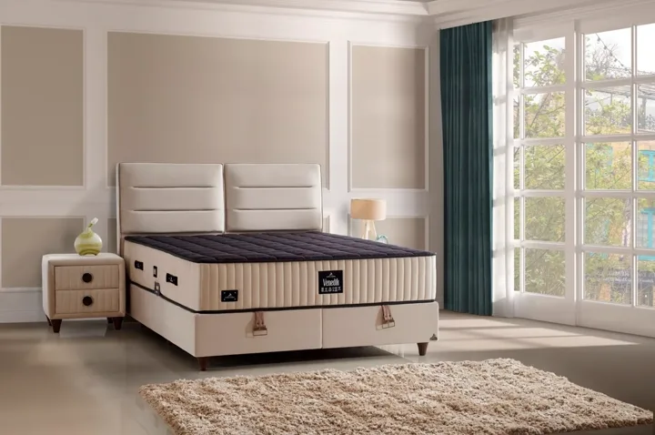 Venedik 140x200 Double Mattress, Divan Base, Headboard Set CP1015
