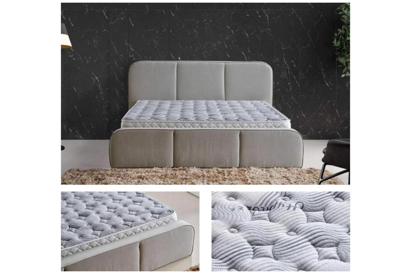Armoni Hypnoz 100x200 Single Mattress, Divan Base, Headboard Set CP1010