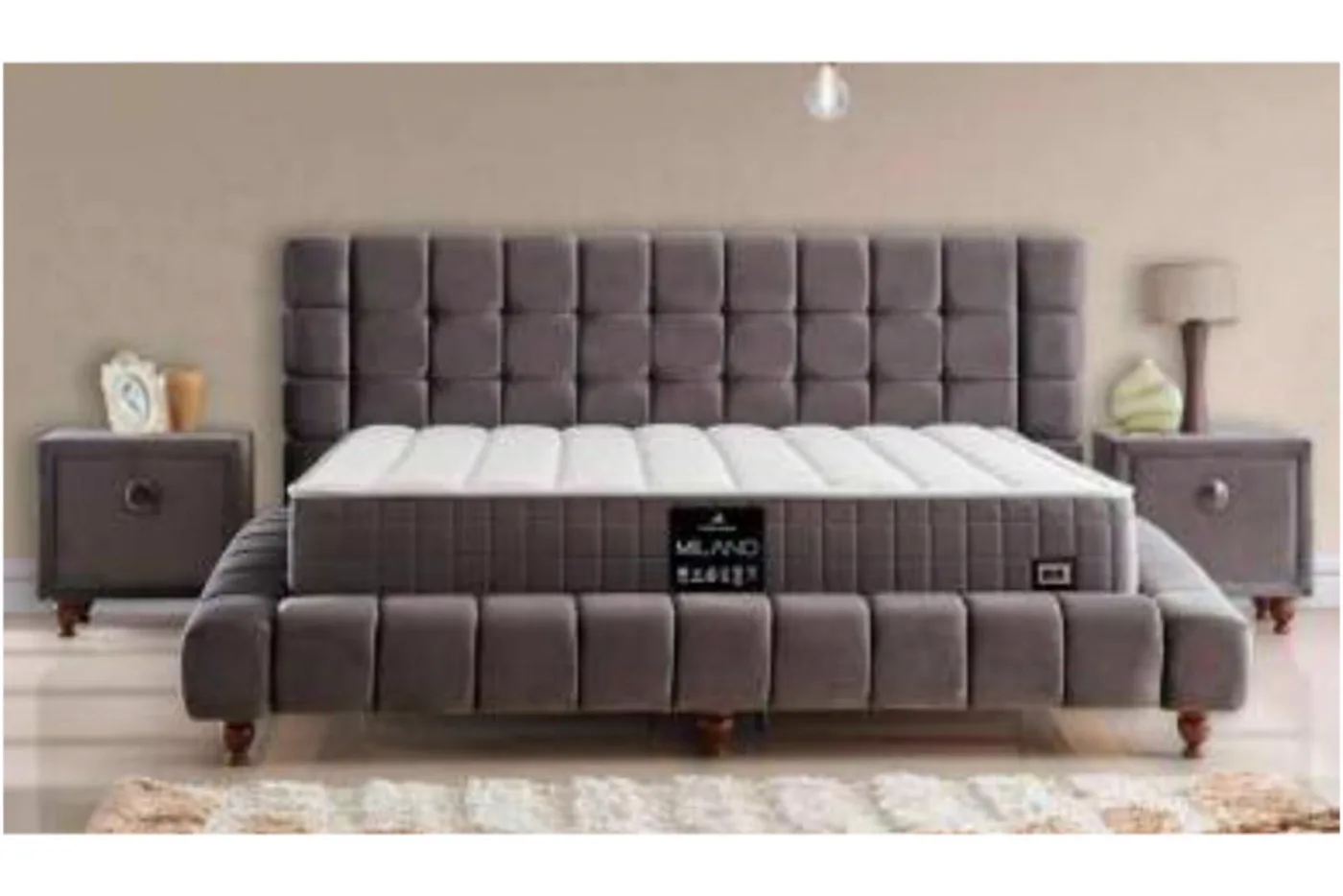 Milano 90x190 Single Mattress, Divan Base, Headboard Set CP1008