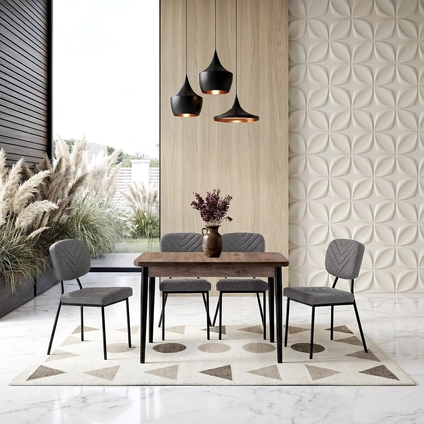 Zen Antik Table & Vira Chair Set HDR1453