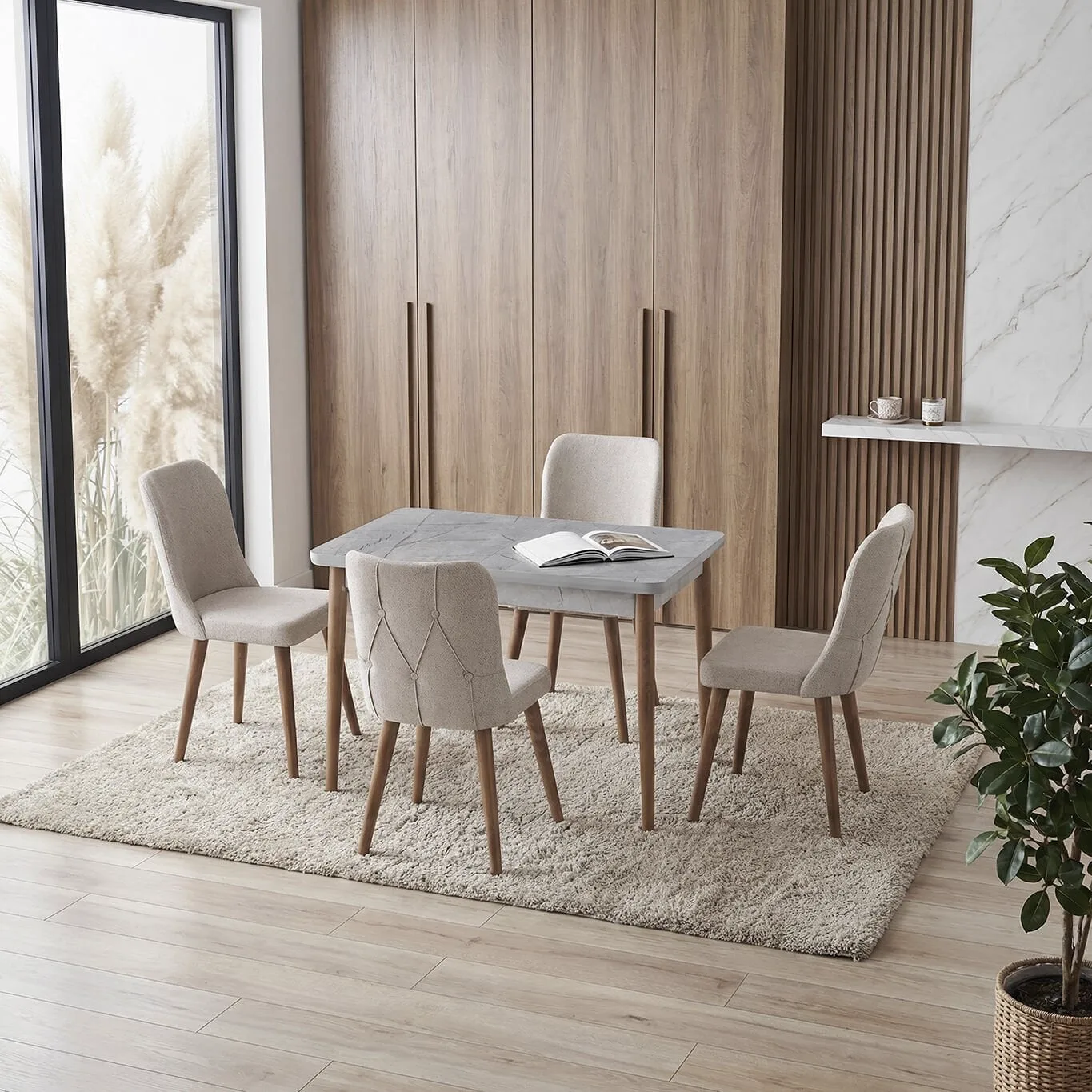 Zen Grey Table & Aria Chair Set HDR1457