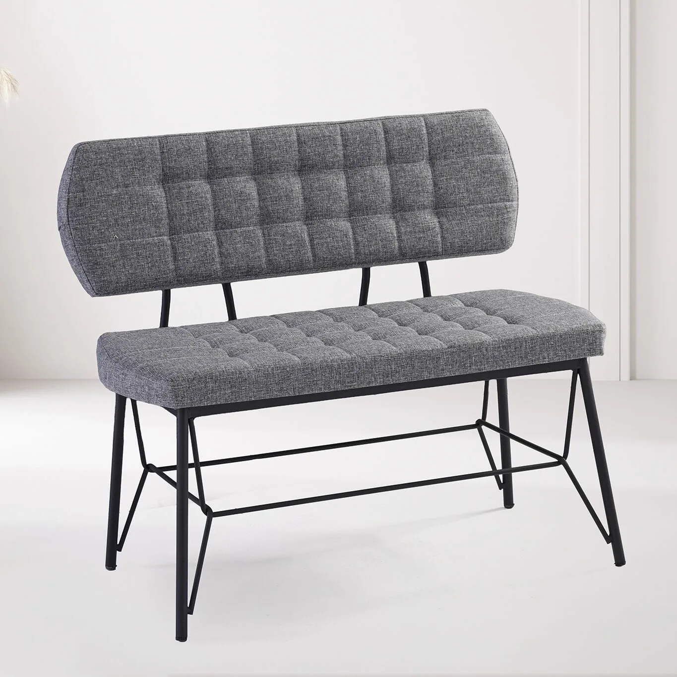 Mix White Marble Table & Gozde Chair & Gozde Bench Set HDR1436