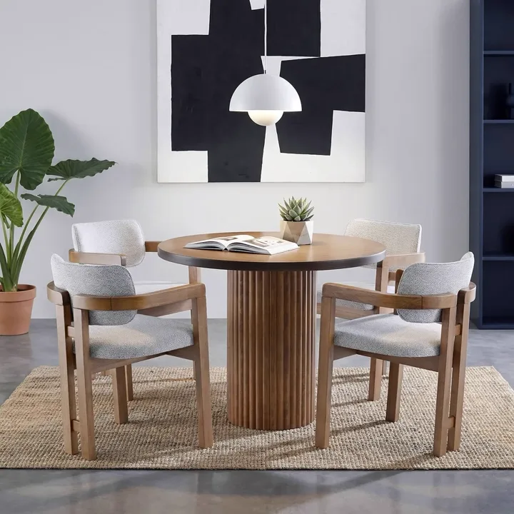 Polo Walnut Table & Otto Chair Set HDR1449
