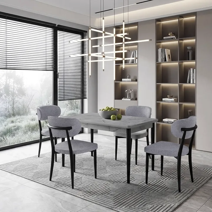 Mix Grey Table & Elma Chair Set HDR1439