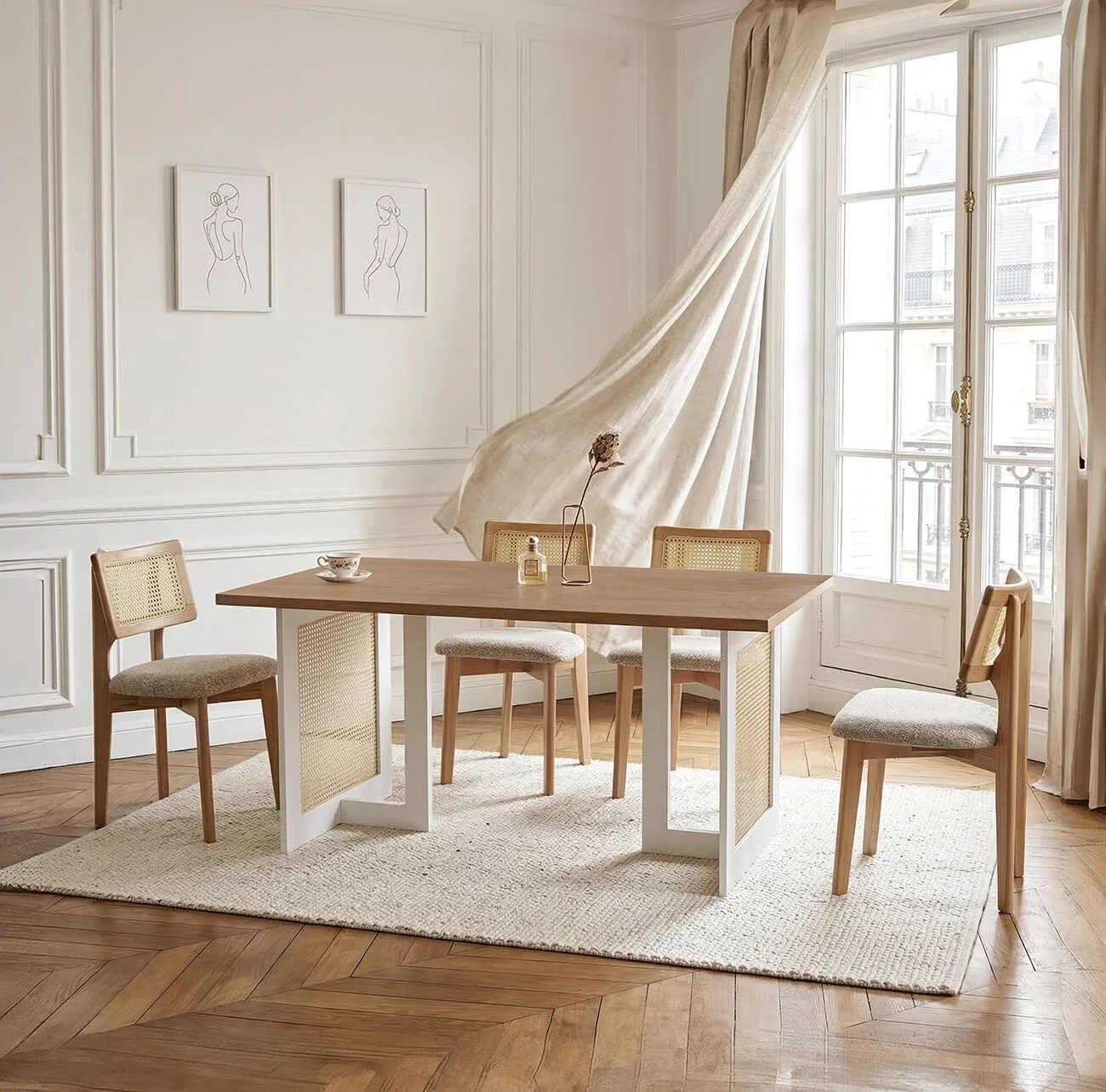 Apollo Natural Table & Yonca Chair Set HDR1401