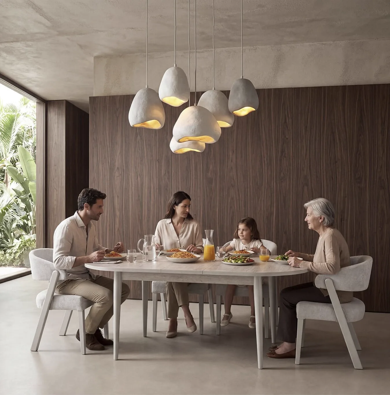 Defne Travertine Table & Oyku Chair Set HDR1407