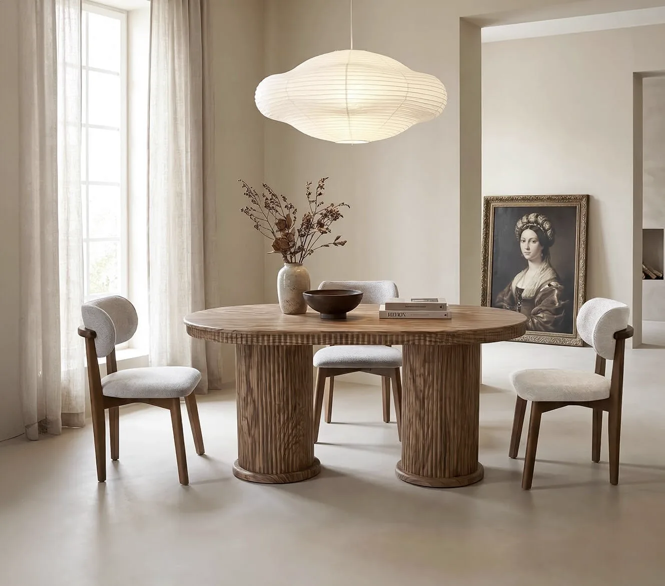 Efes Walnut Table & Atlas Chair Set HDR1409