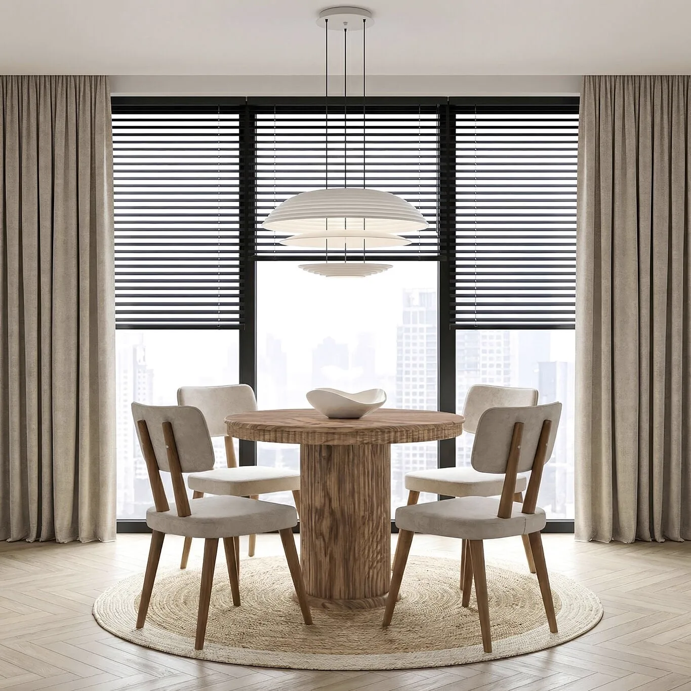 Golf Walnut Dining Table & Derin Chair Set HDR1421