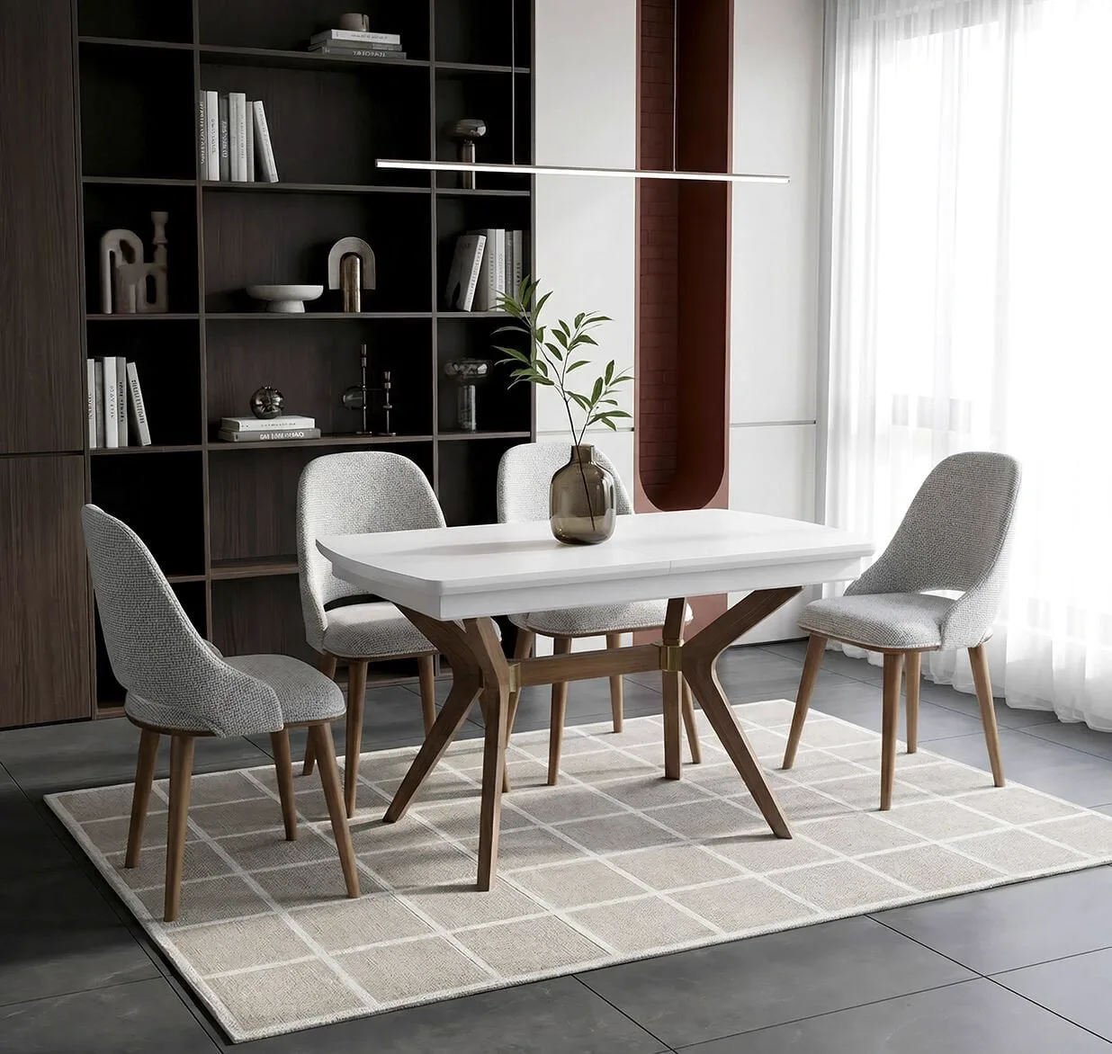 Nova White Dining Table & Ada Chair Set HDR1445