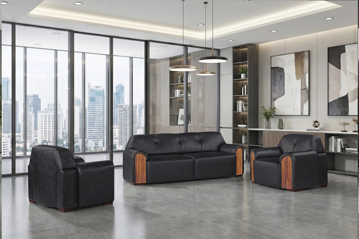 Boss Grey Office Sofa Set FSM1407