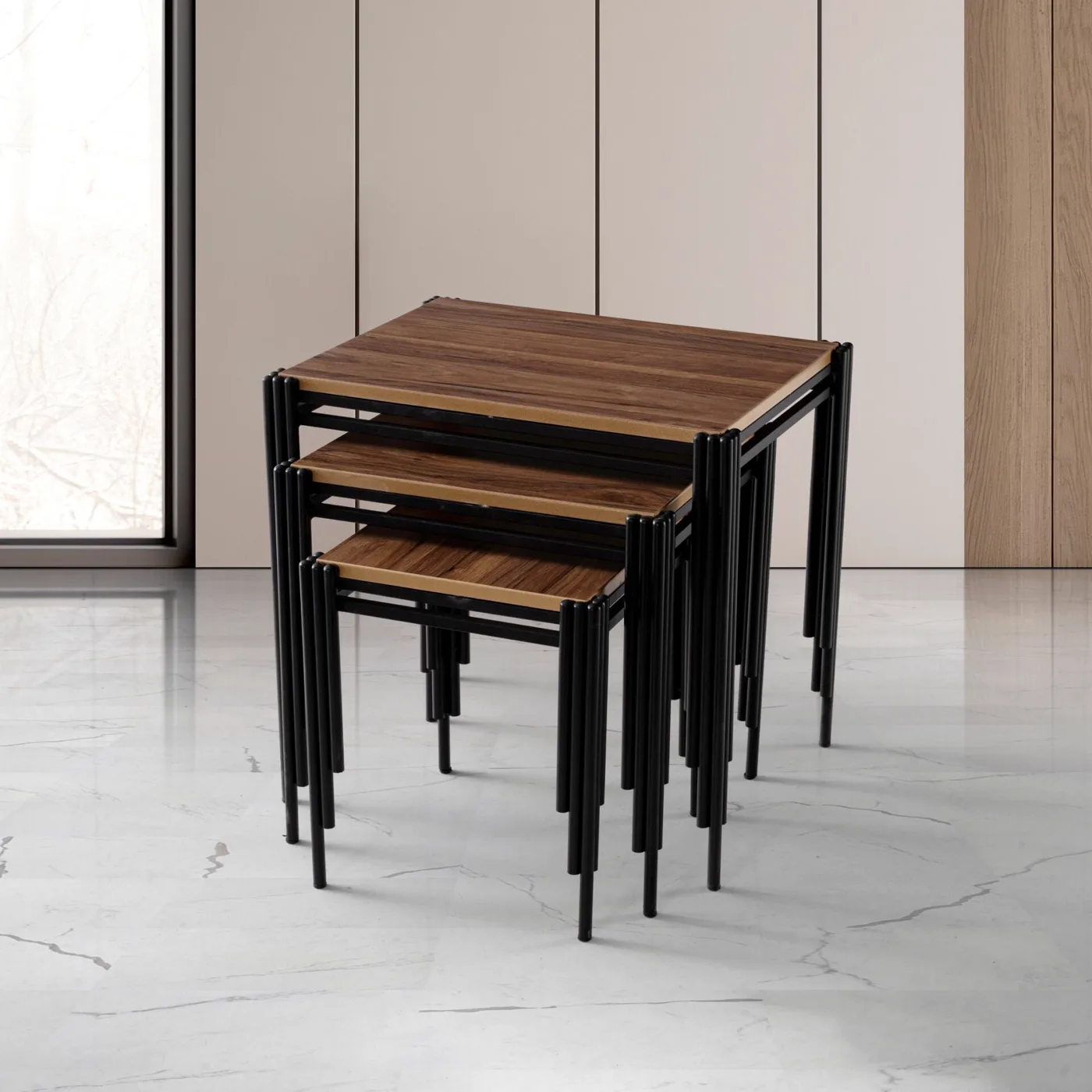 Piyano Quadratische Satztische Nussbaum TN0694