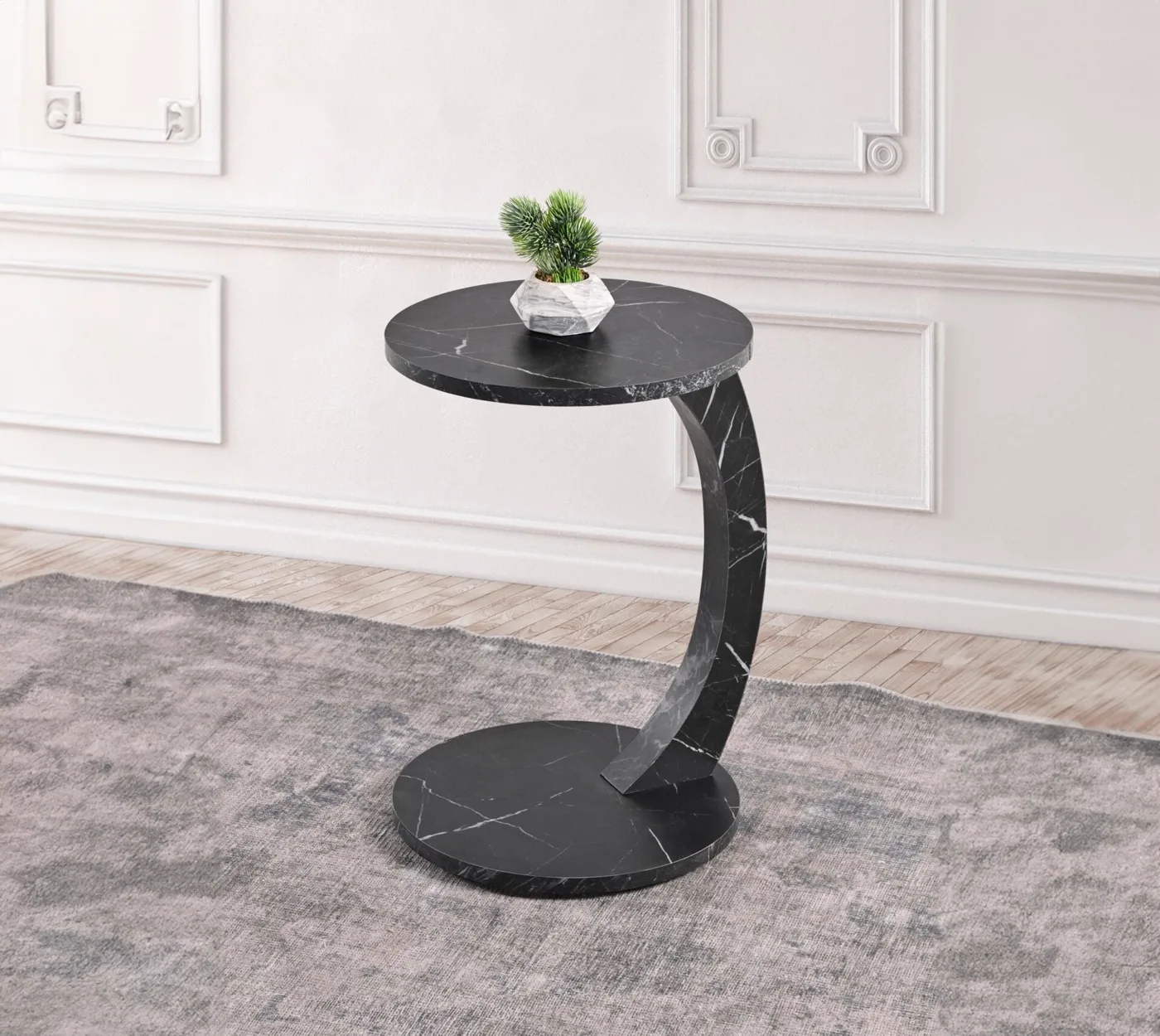Tembellik Sehpa Siyah Mermer TN0692
