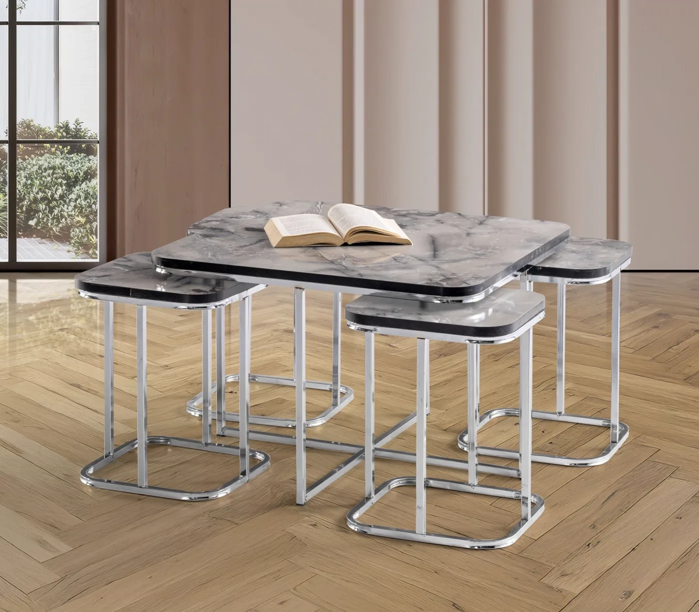 4+1 Eko Yasam Table Marmol TN0680