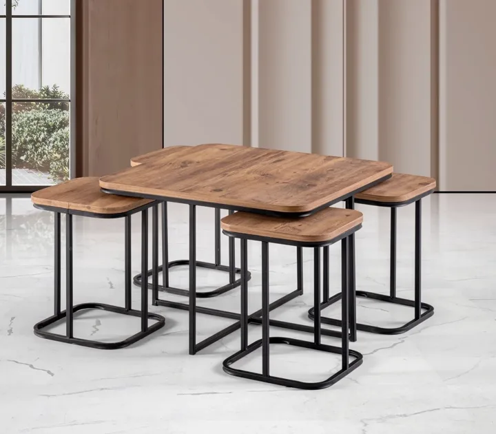 4+1 Eko Yasam Table Walnut TN0679