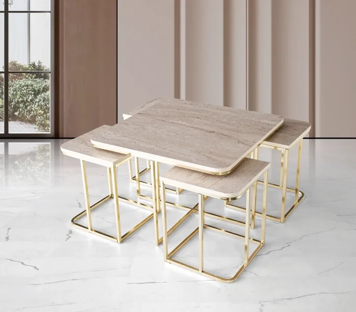4+1 Yasam Table Travertine TN0675