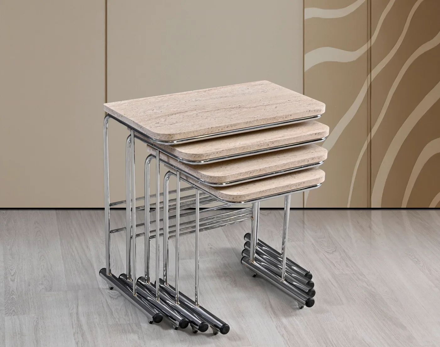 Tual Nesting Tables Travertine TN0669