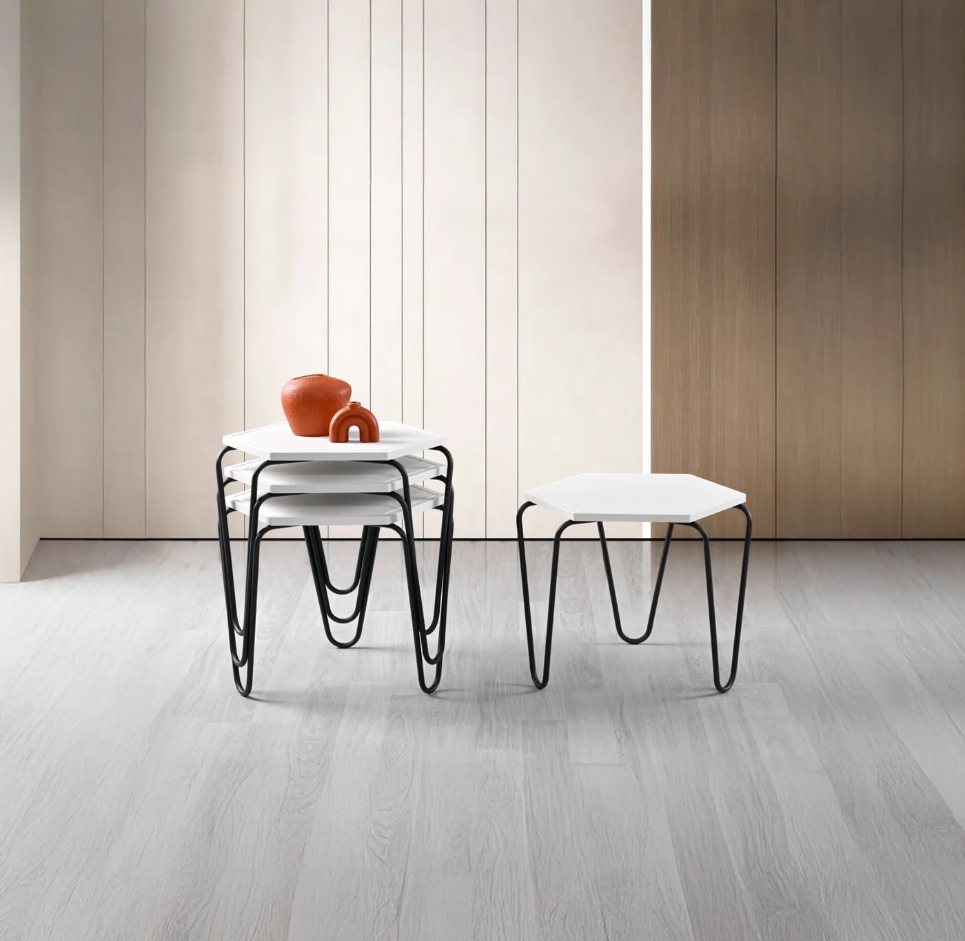 Piramit Nesting Tables White TN0657