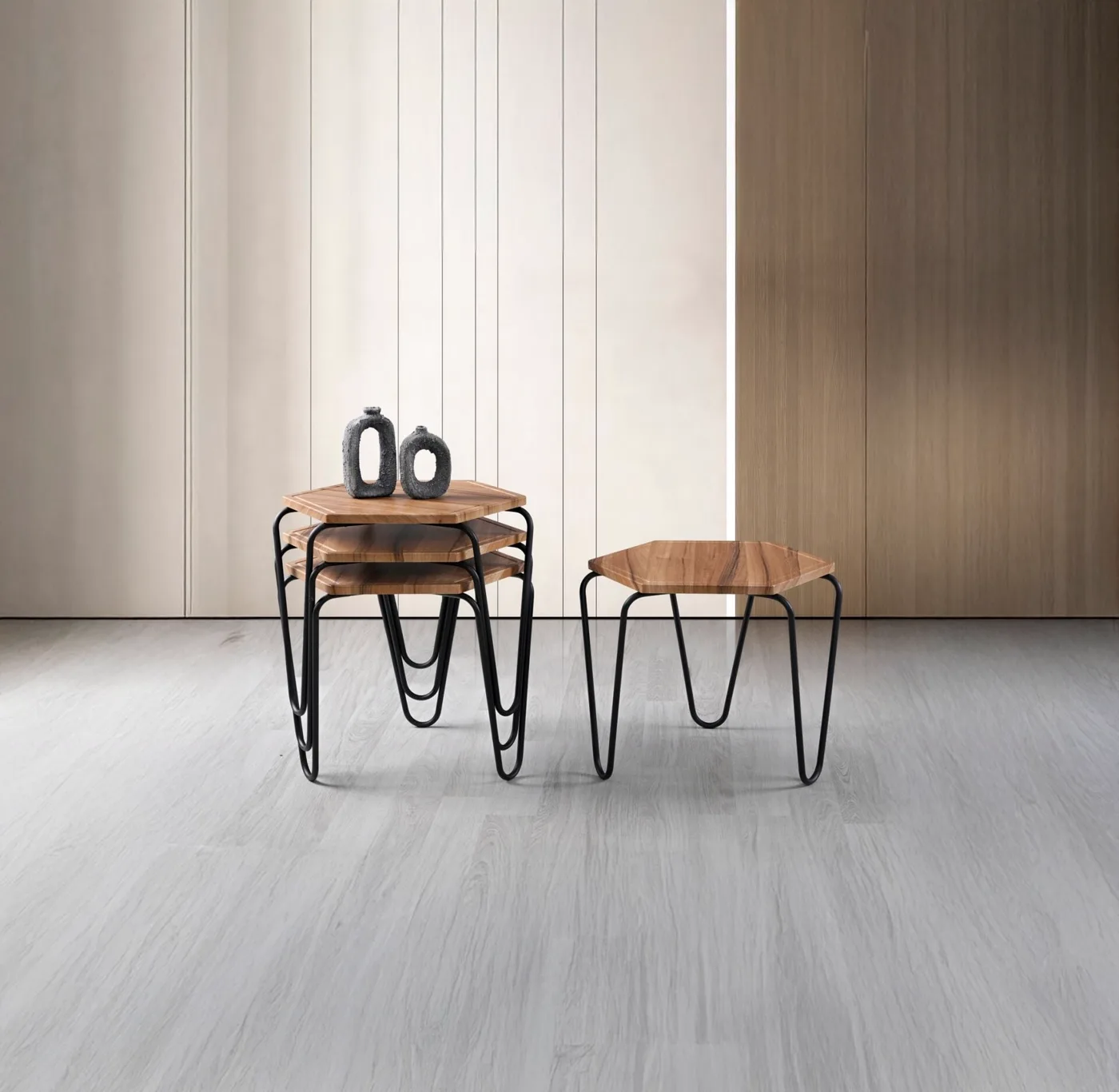 Piramit Nesting Tables Walnut TN0658