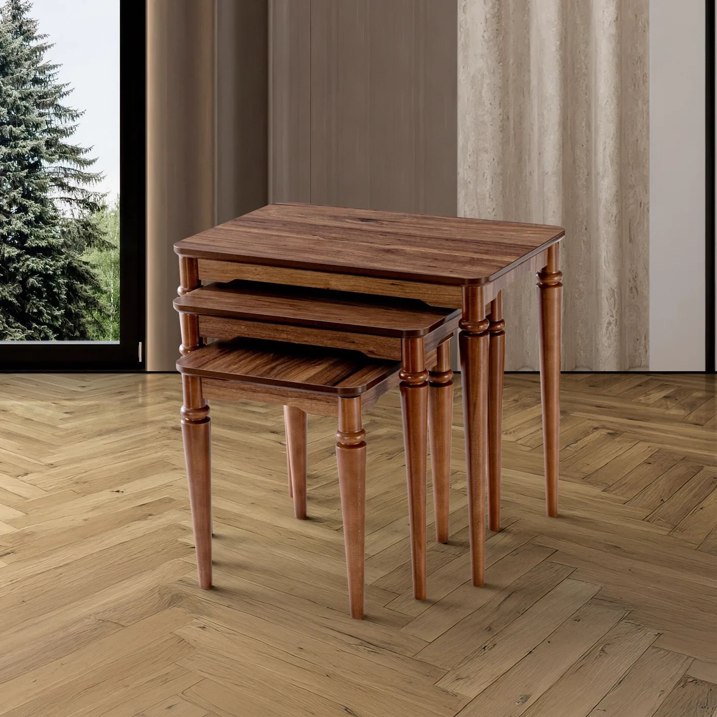 Izmir Nesting Tables Walnut TN0650