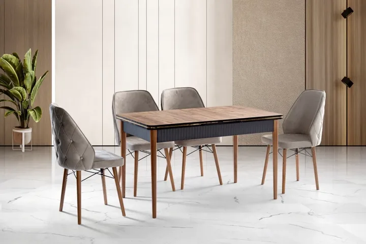 Aras Table and Chair Set Atlantic Pine - Anthracite TN0640