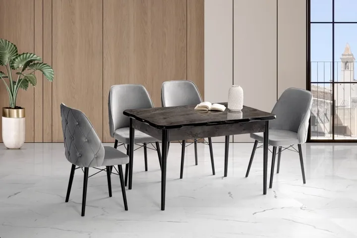 Yener 4-Chair 100% MDF Table Set Ironi TN0632