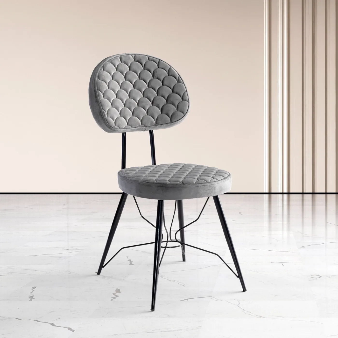 Yaz Bench Table Chair Set White Marble TN0637