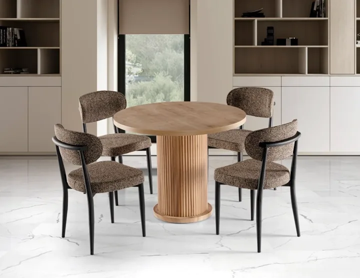 Bohem 4-Chair 100% MDF Table Set Atlantic Pine TN0626