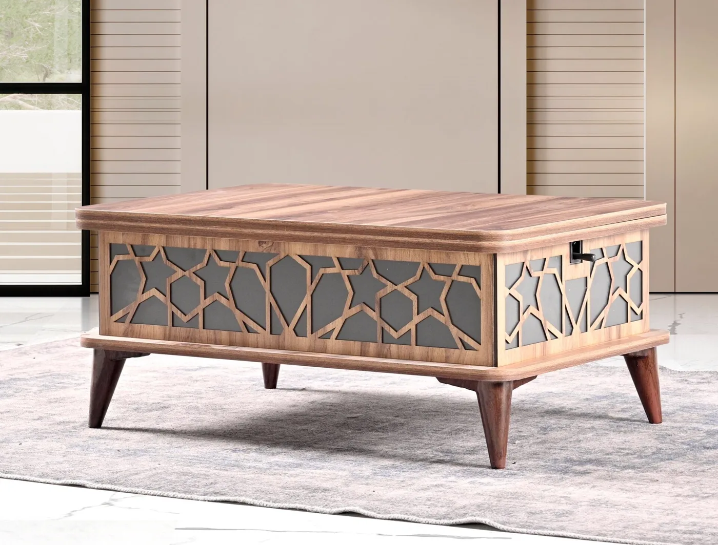 Lift-Up Smart Table Atlantic Pine - Anthracite TN0619