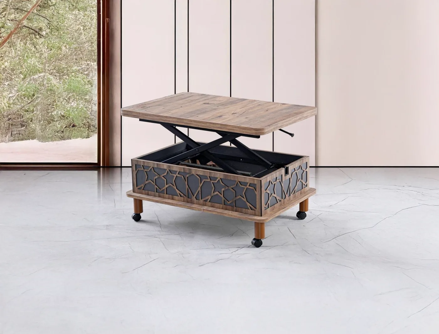 Lift-Up Smart Table Atlantic Pine - Anthracite TN0619