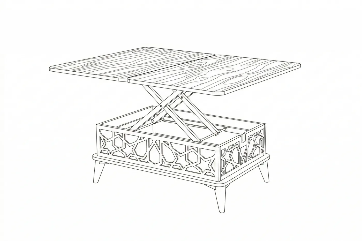 Lift-top Smart Table White TN0616