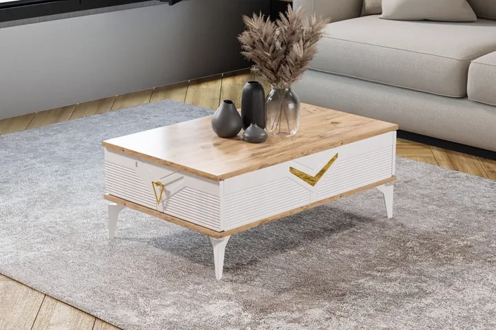 Elmas Coffee Table Atlantic Pine - White TN0605