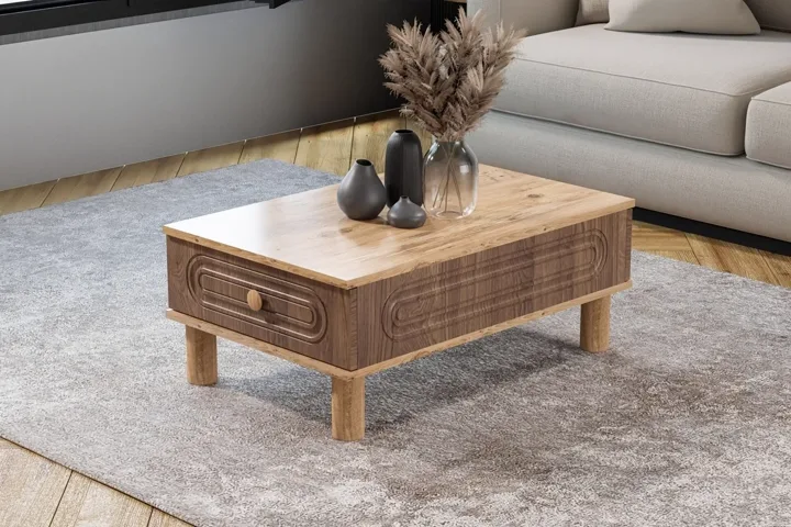 Bohem Couchtisch Atlantik Kiefer - Nussbaum TN0609