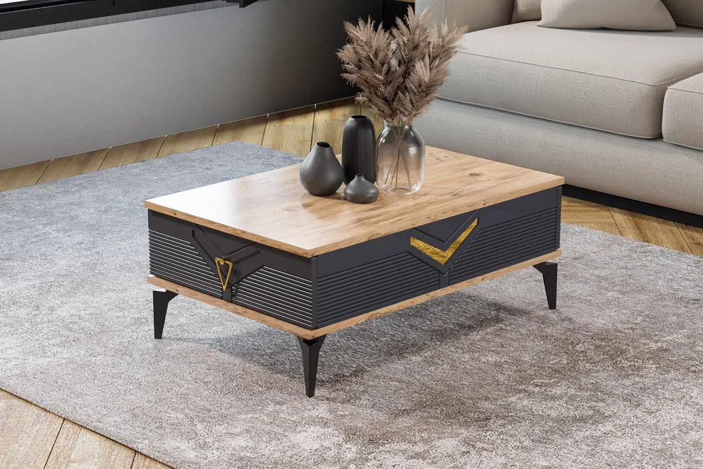 Elmas Coffee Table Atlantic Pine - Anthracite TN0607