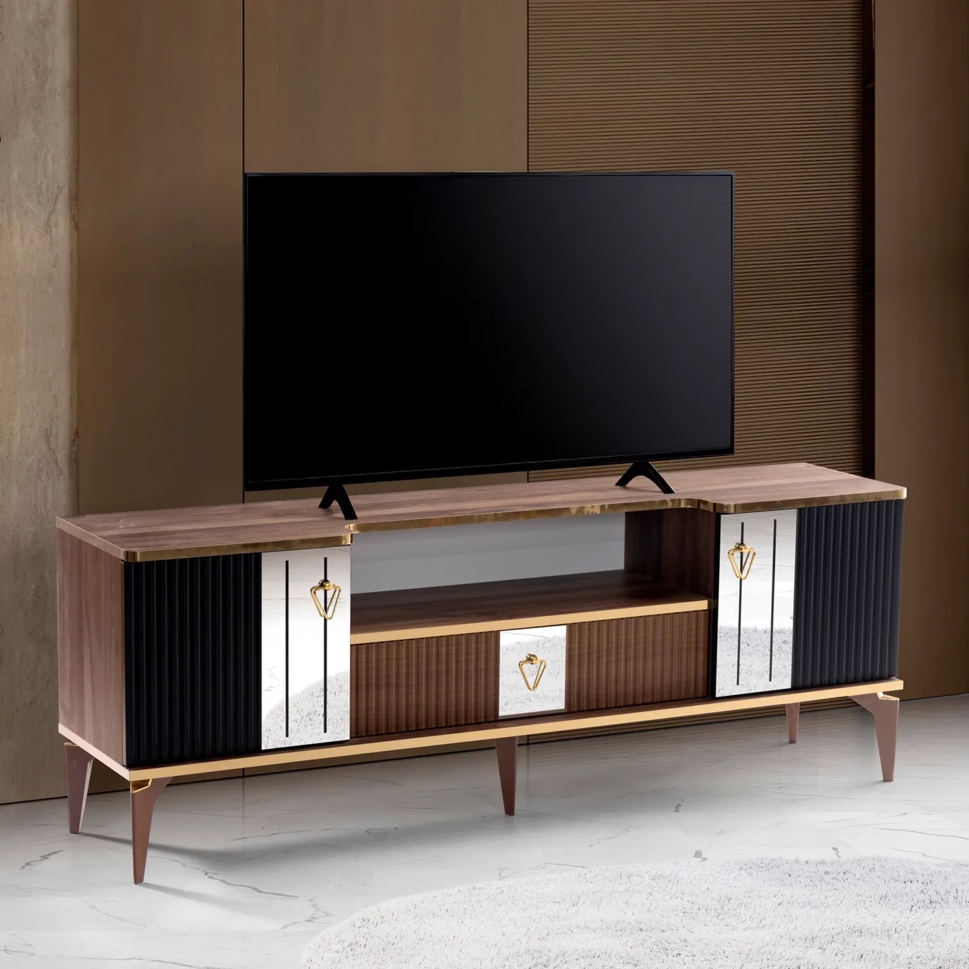 Kurnaz TV-Tisch Atlantik Kiefer - Nussbaum TN0592