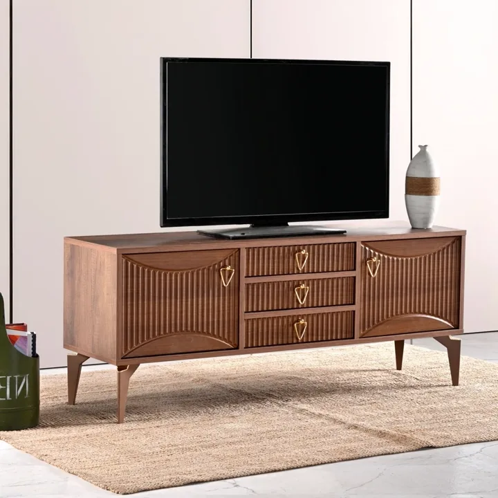 Aslan 3-Drawer TV Table Atlantic Pine - Walnut TN0587