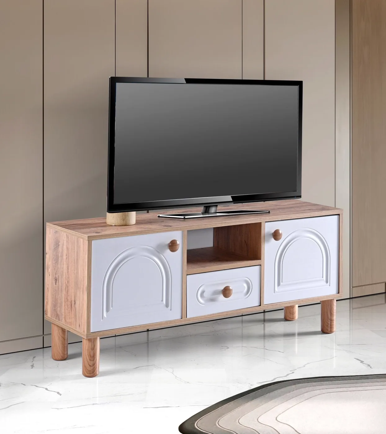 Aslan Bohem 120 TV-meubel atlantic grenen - wit TN0578