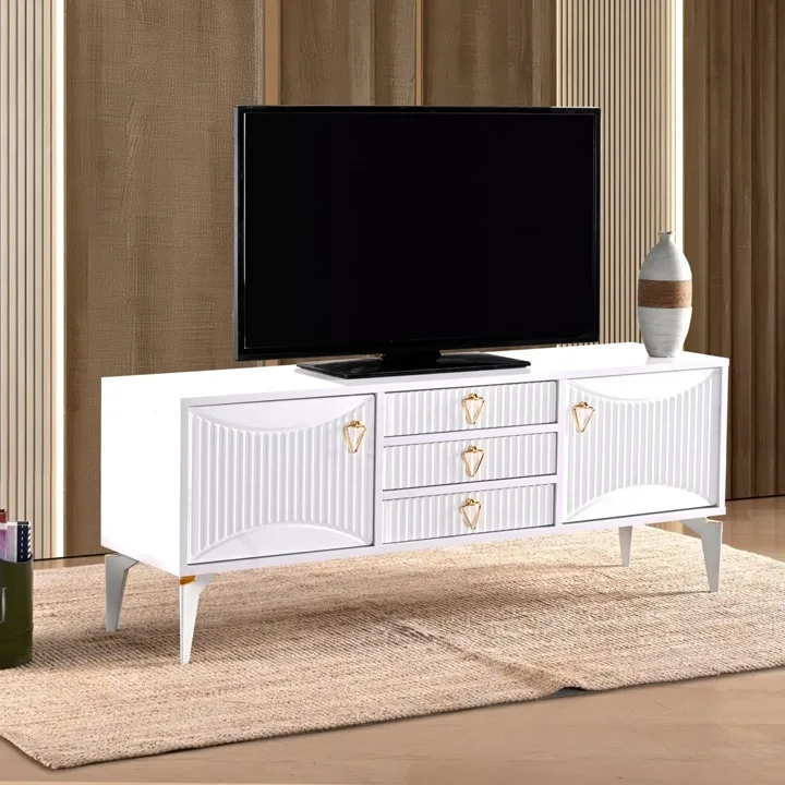 Aslan 3-Drawer TV Table White TN0586