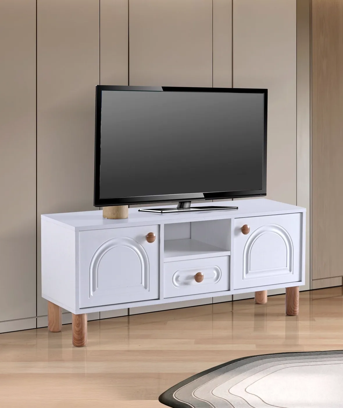 Aslan Bohem 120 cm TV Stand White TN0576