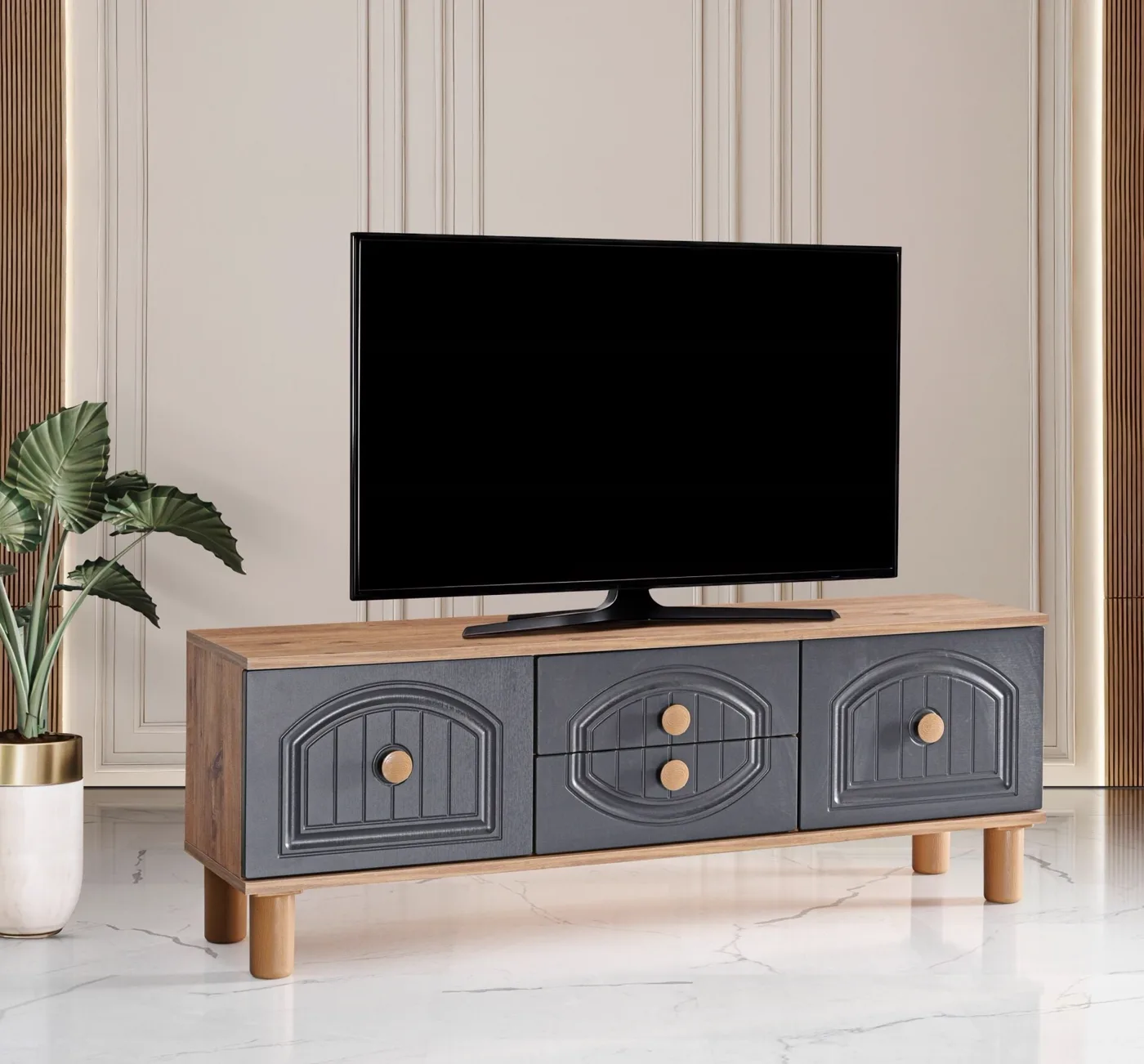 Aslan Ege Konak TV Stand Atlantic Pine - Anthracite TN0571