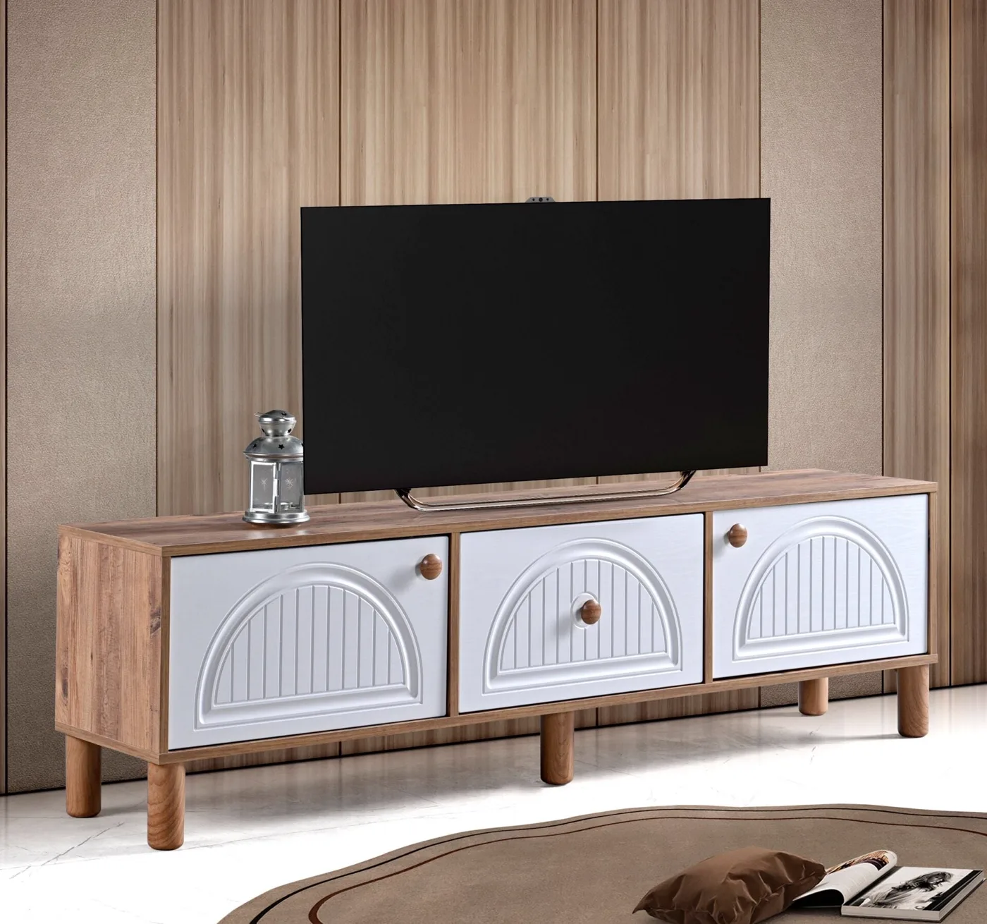 Aslan Bohem 180 cm TV Stand Atlantic Pine - White TN0566
