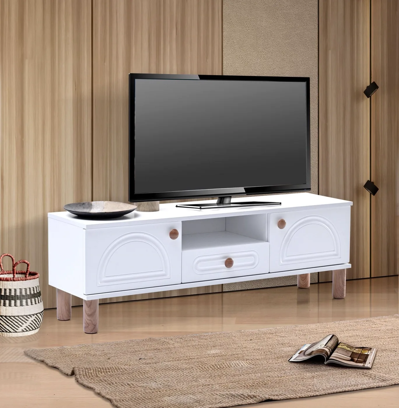 Aslan Bohem 160 cm TV Stand White TN0572