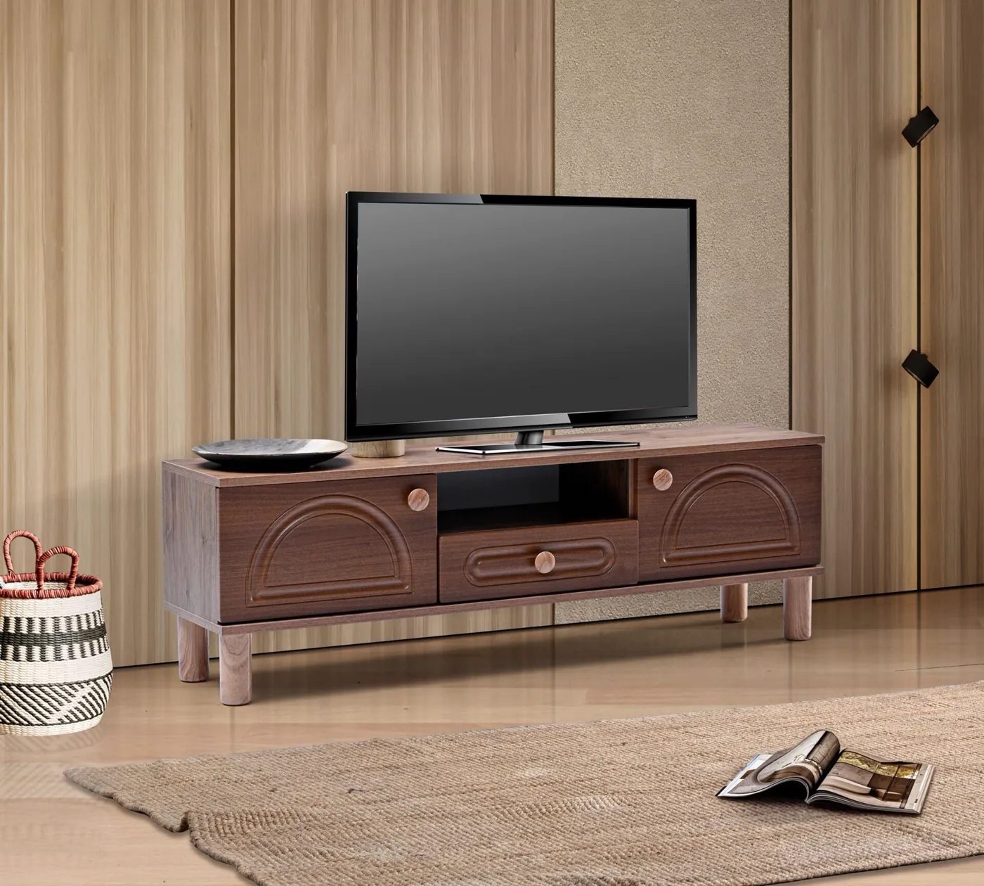 Aslan Bohem 160 cm TV Stand Atlantic Pine - Walnut TN0573