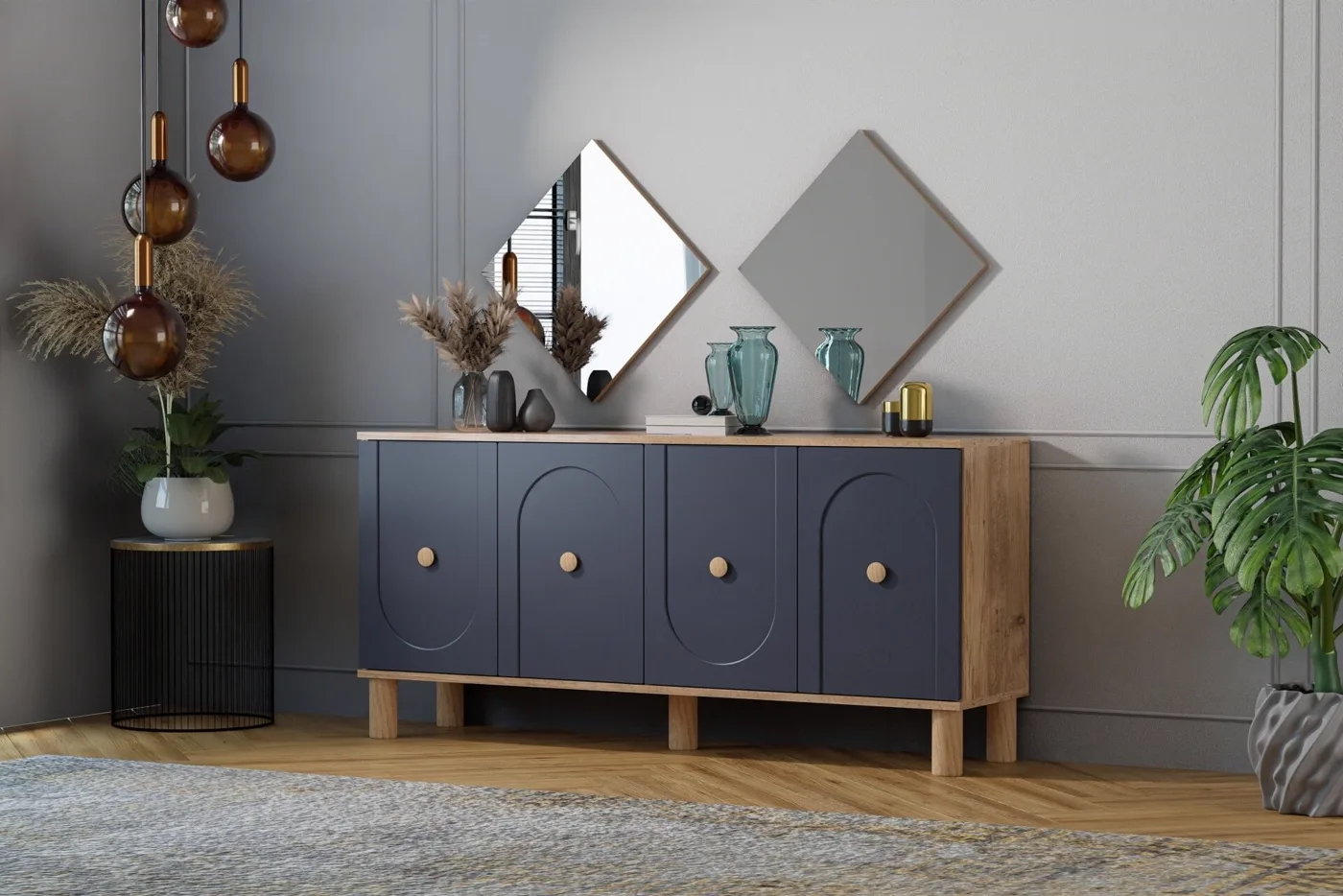 Vintage Console, Atlantic Pine - Anthracite TN0531