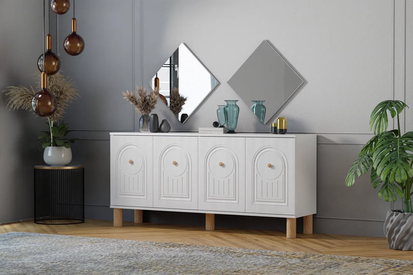 Bohemian Console, White TN0536